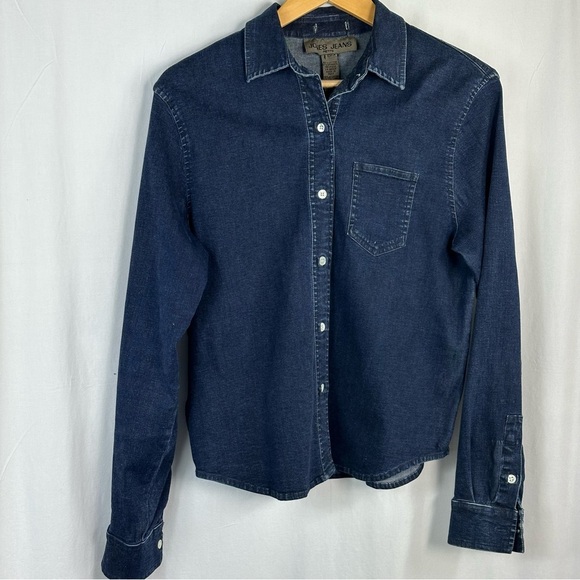 Joe's Jeans Classic Blue Button Down Shirt Sz 10P - Picture 1 of 10